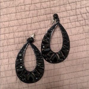 Large Black stones earrings